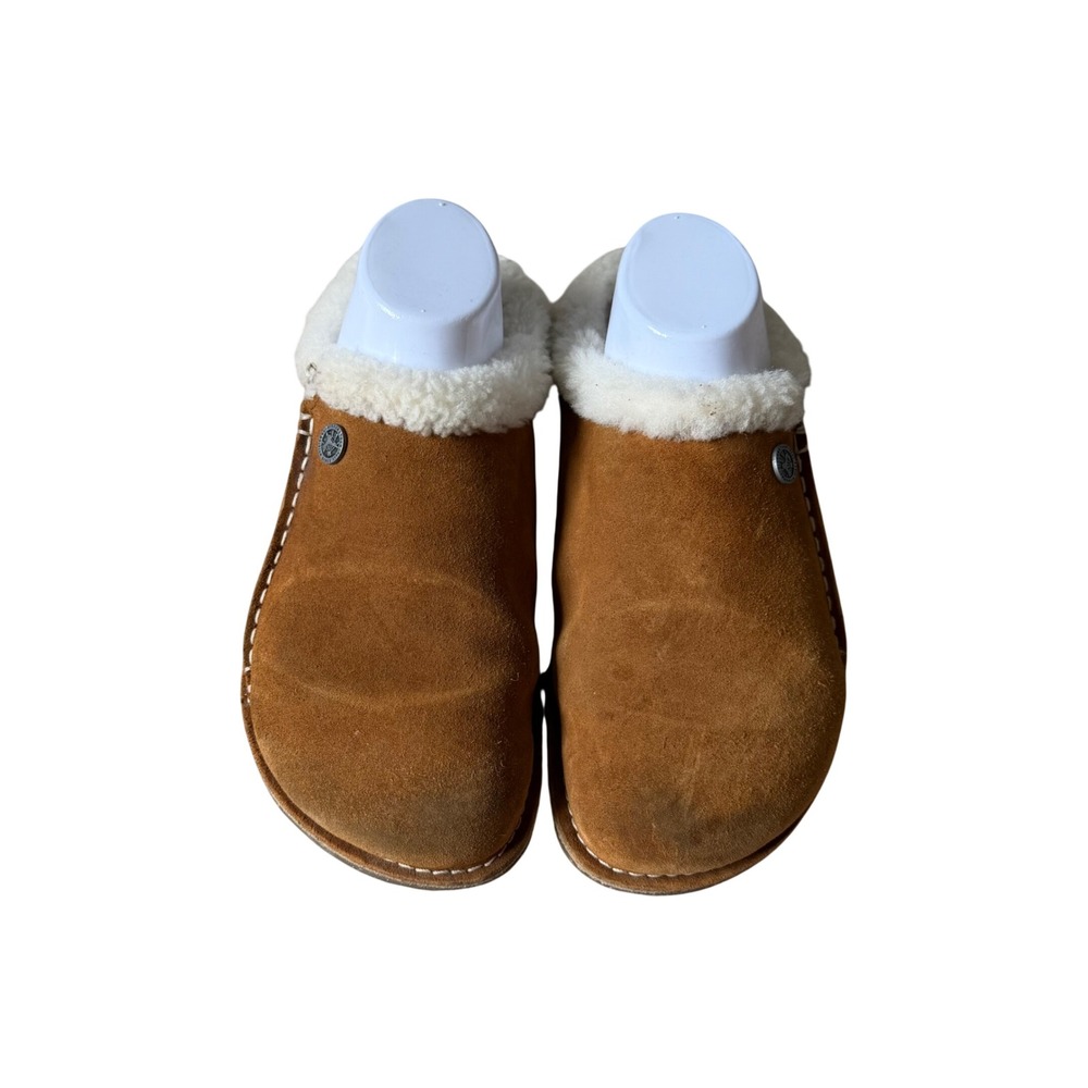 Birkenstock Slippers Clogs Zermatt Shearling Suede Brown EU 38 Women's US 7-7.5